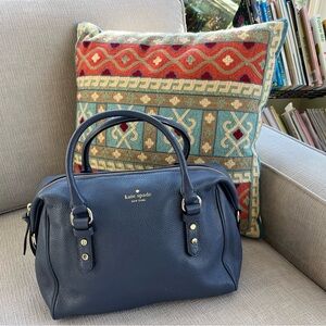 Gorgeous Navy Pebbled Leather Kate Spade Satchel